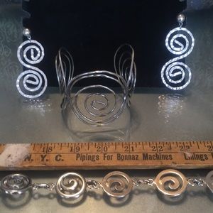 3-pc Greek/swirl style earrings,arm band and belt